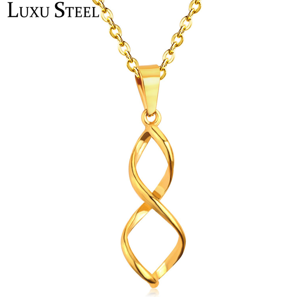 LUXUSTEEL Stainless Steel Necklace Gold Color Collier