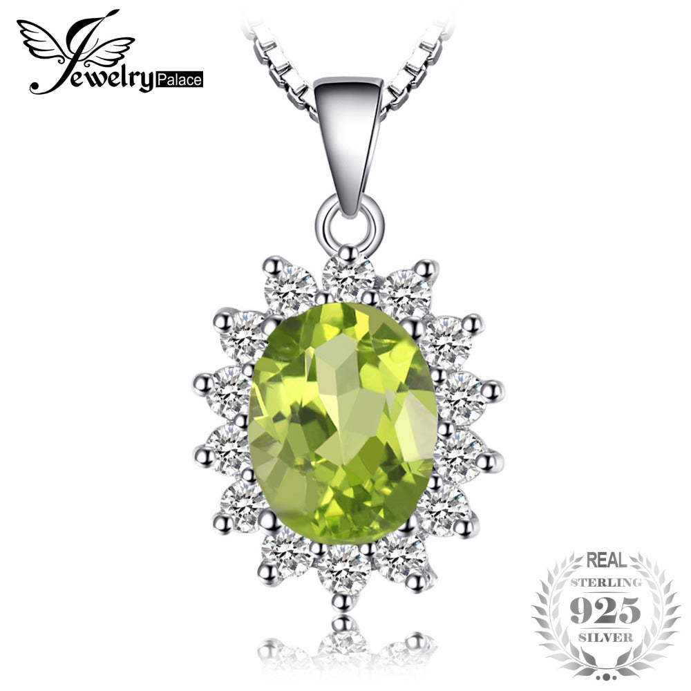 JewelryPalace 3ct Oval Natural Green Peridot Sterling Silver