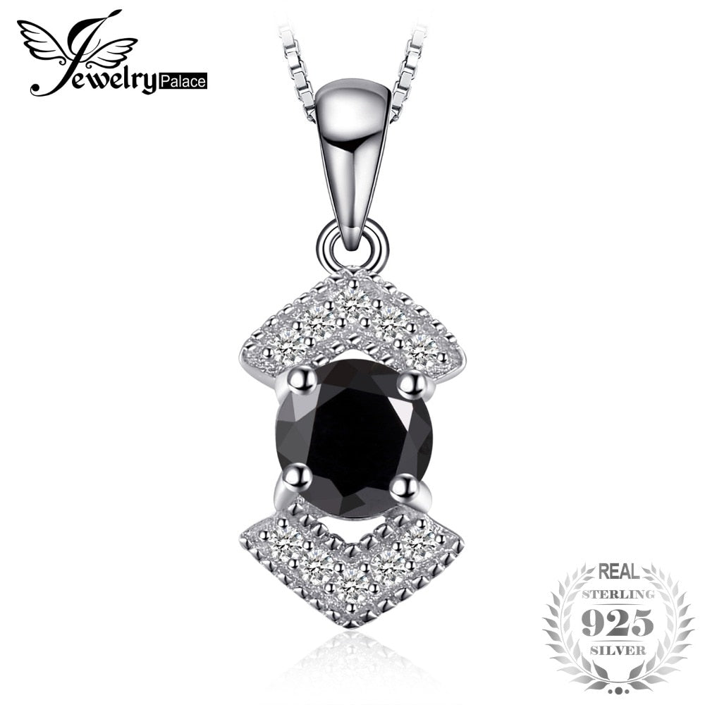 JewelryPalace Elegant 0.67 ct Genuine Natural Black Sterling Silver