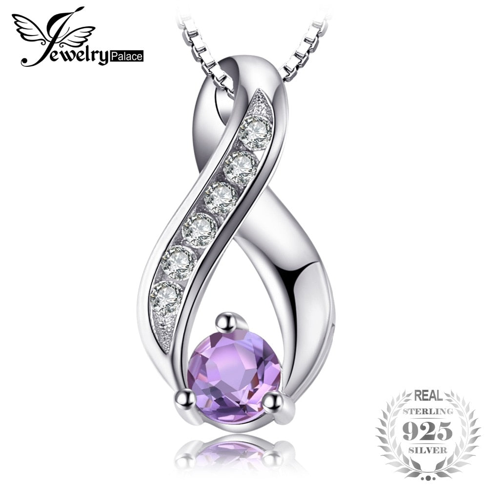JewelryPalace Fashion Round Natural Amethyst Sterling Silver