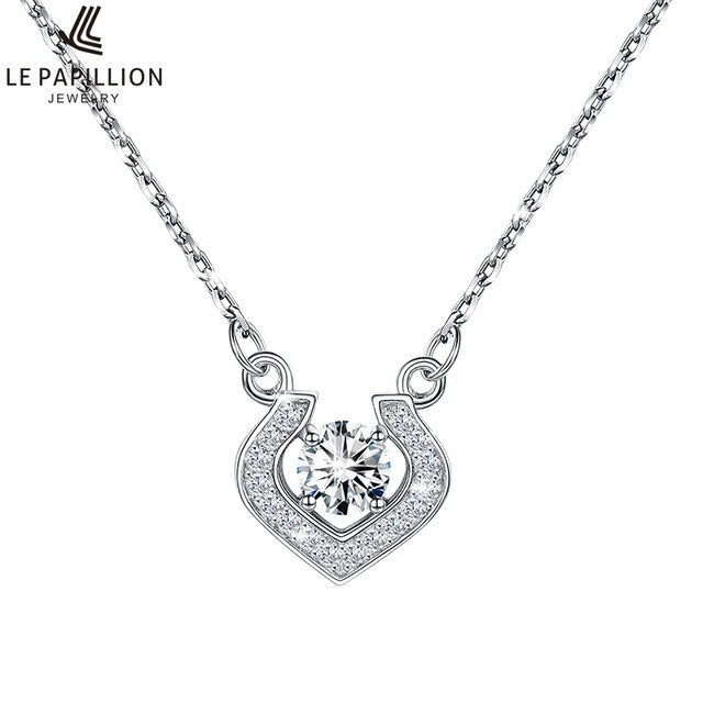 Warme Farben Necklace Sterling Silver Charming Movable Zircon Heart