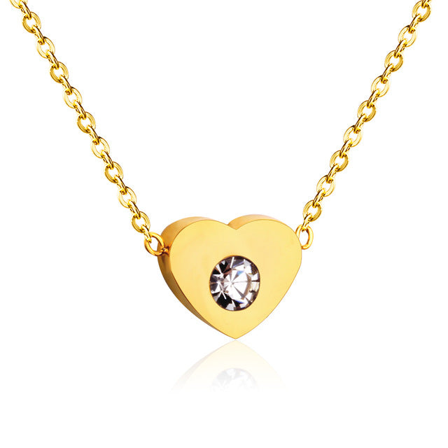LUXUSTEEL Heart Necklace Stainless Steel Gold/Silver Color