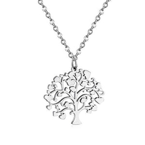 LUXUSTEEL Tree Necklace Stainless Steel Gold/Silver Color
