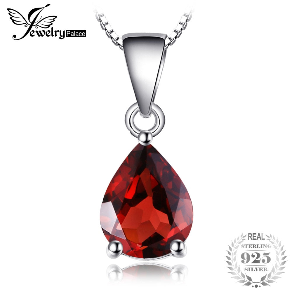 JewelryPalace 2.2ct Natural Red Garnet Birthstone Sterling Silver