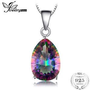 JewelryPalace Pear 5ct Natura Rainbow Fire Mystic Topaz Sterling Silver