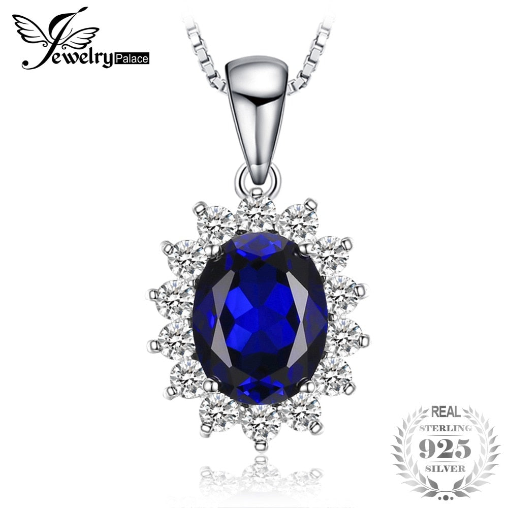 JewelryPalace Kate Princess Diana William 2.5ct Blue Sapphire Sterling Silver