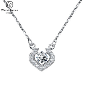Warme Farben Necklace Sterling Silver Charming Movable Zircon Heart