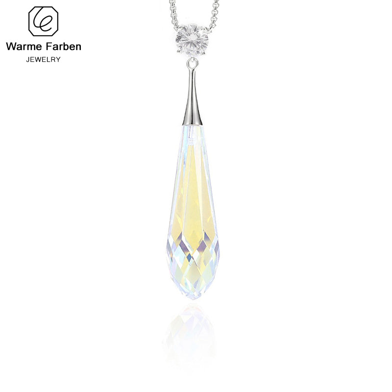 Warme Farben Crystal From Swarovski Necklace Waterdrop Shape Crystal