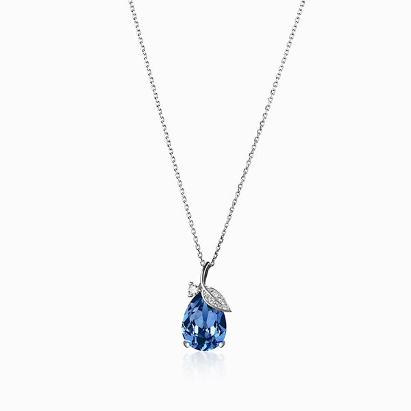 Warme Farben Sterling Sliver Necklace Crystal from Swarovski Simple Grape