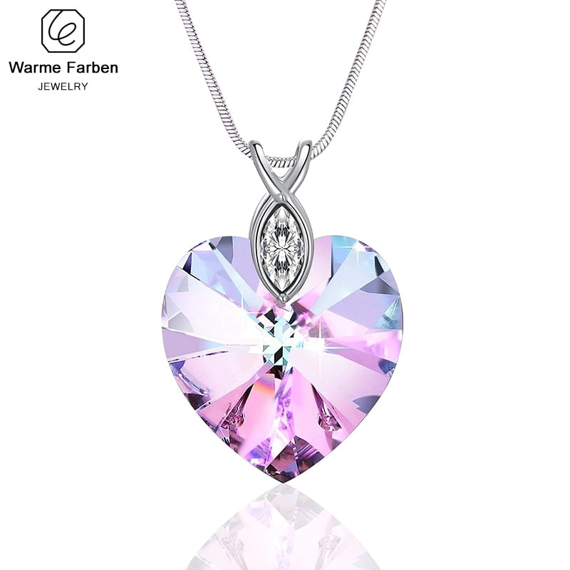 Warme Farben Necklace Crystal from Swarovski Heart Amethyst