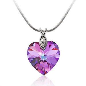 Warme Farben Necklace Crystal from Swarovski Heart Amethyst
