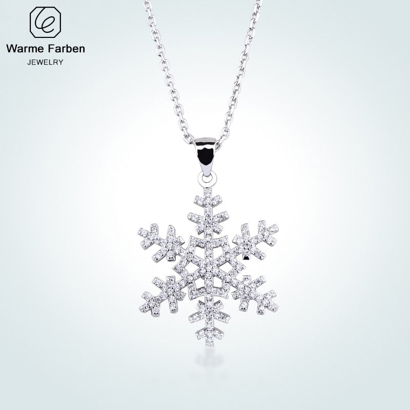 Warme Farben Sterling Silver Necklace Classic Snowflake Ziron