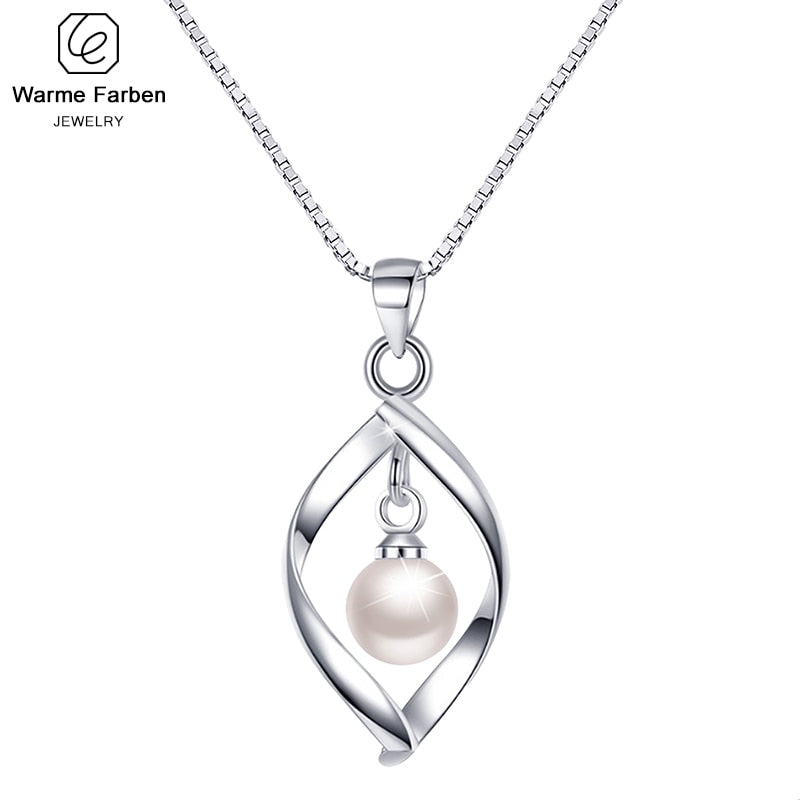 Warme Farben Necklace Plated Sliver Pearl