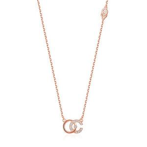 Warme Farben Necklace Sterling Silver Rose Gold Double C Letter
