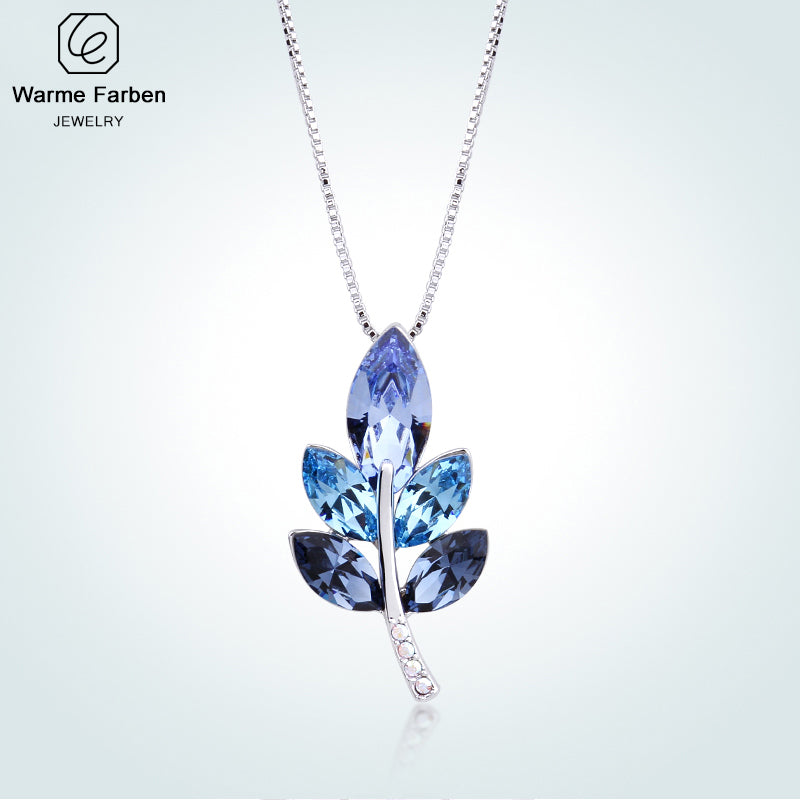 Warme Farben Crystal from Swarovski Leave Shape Blue Crystal
