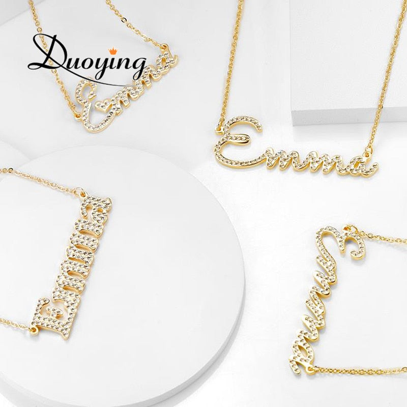 Duoying Crystal Necklace with Names