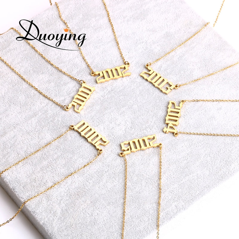 Duoying Necklace for Women Custom Number Stainless Steel